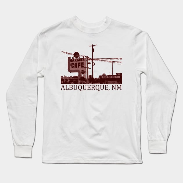 Albuquerque Vintage Landmark Long Sleeve T-Shirt by Atomic Chile 
